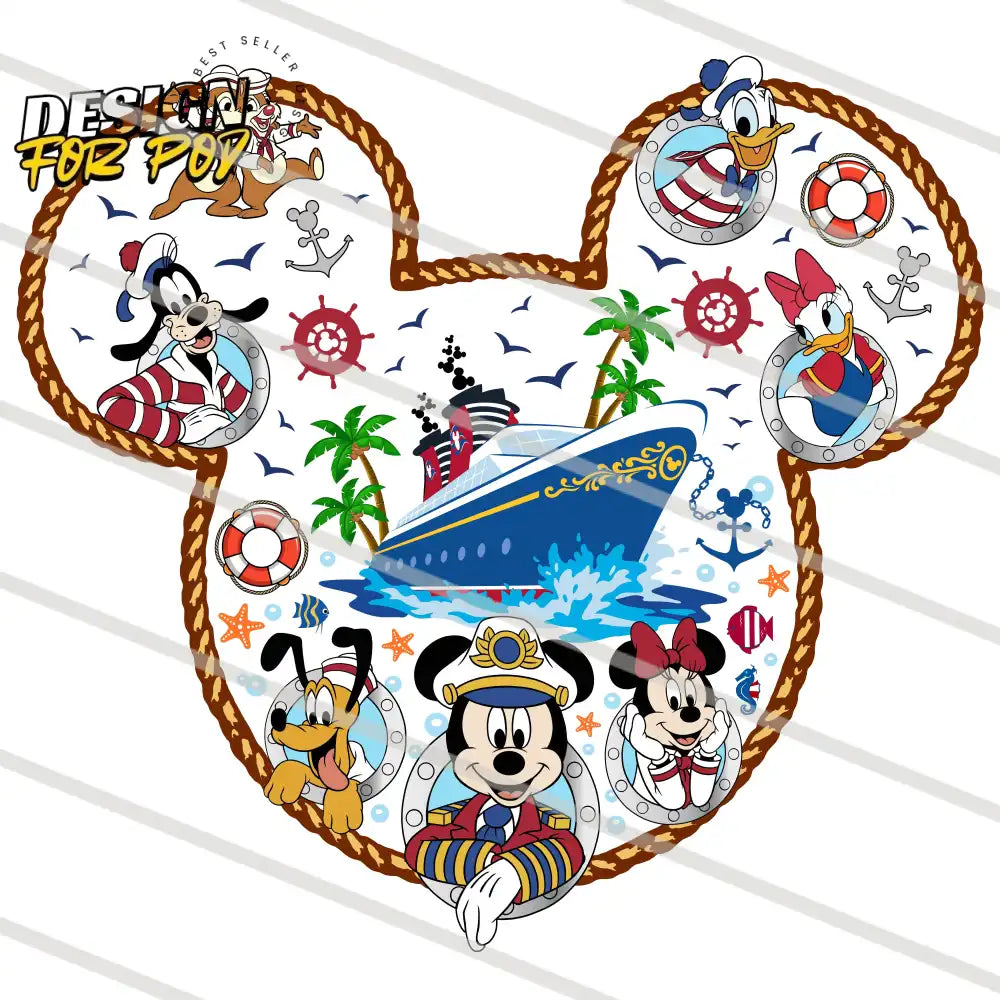 Mickey Head Family Trip Cruise PNG