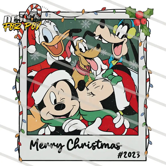 Mickey Merry Christmas Polaroid PNG