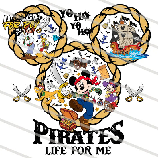 Mickey Pirates Life For Me Family Trip Cruise PNG