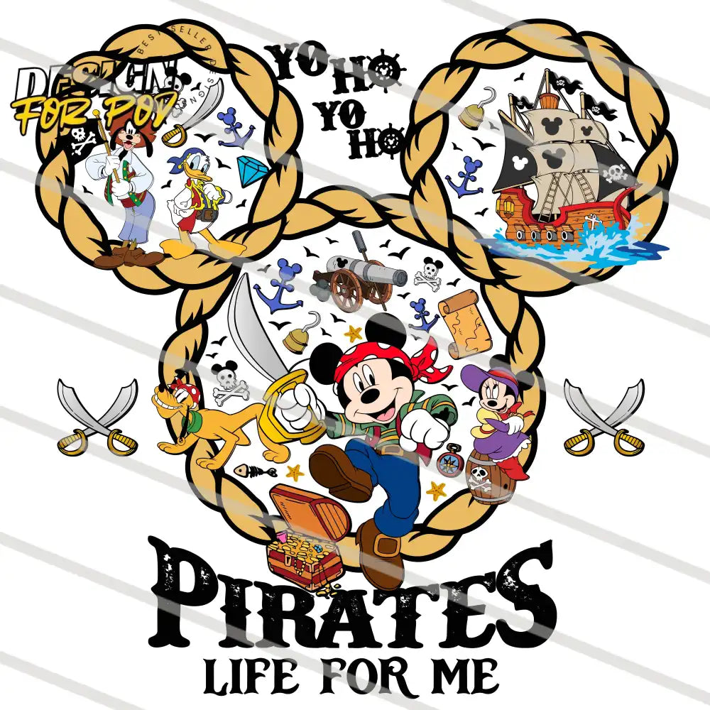 Mickey Pirates Life For Me Family Trip Cruise PNG