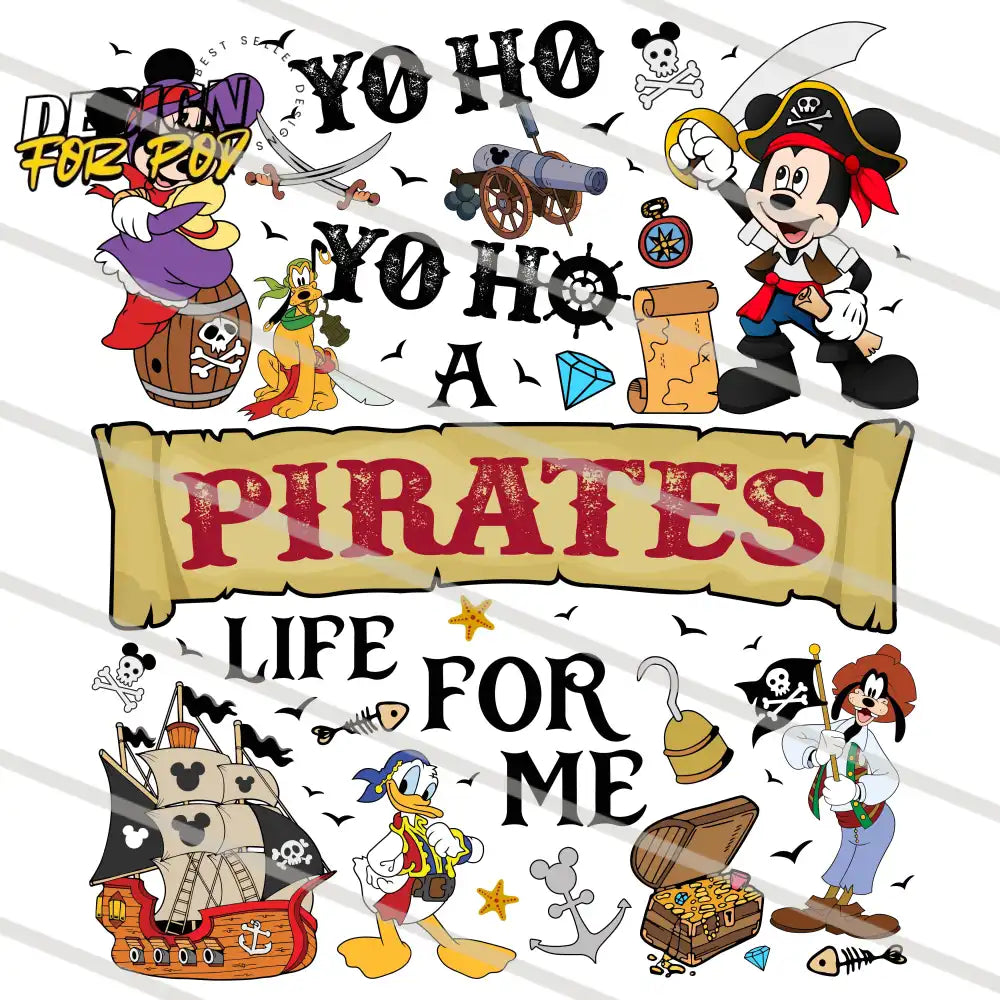 Mickey Pirates Life For Me Parchment Family Trip Cruise PNG