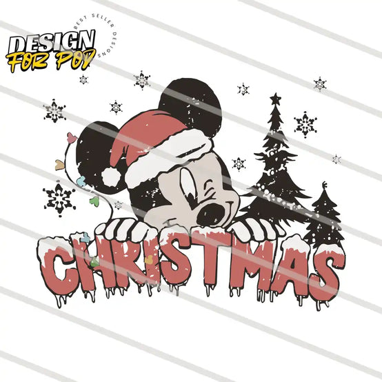 Mickey Snowy Christmas Trees PNG