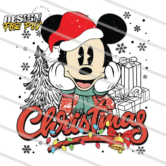 Mickey With Christmas Gifts PNG