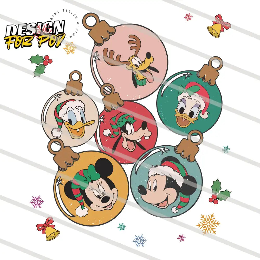 Mickey’s Family Ornament Christmas PNG