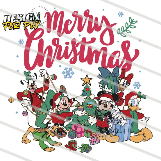 Mickey’s Family With Christmas Gifts PNG