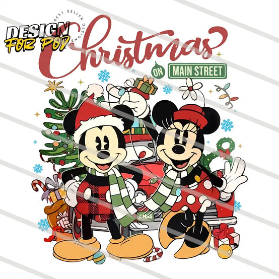 Minnie and Mickey Christmas Main Street PNG