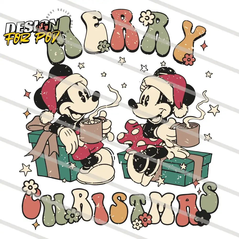 Minnie and Mickey Merry Christmas PNG