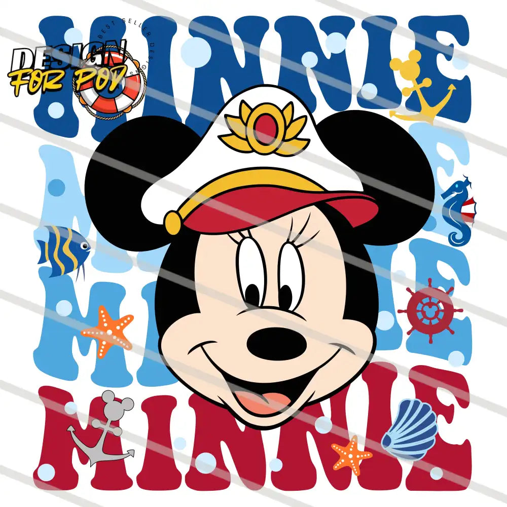 Minnie Captain Family Trip Cruise PNG