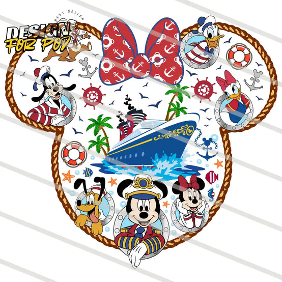 Minnie Head Family Trip Cruise PNG