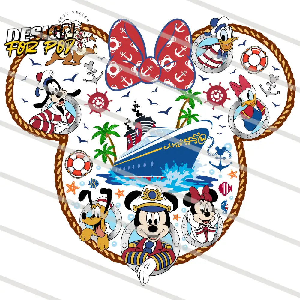 Minnie Head Family Trip Cruise PNG