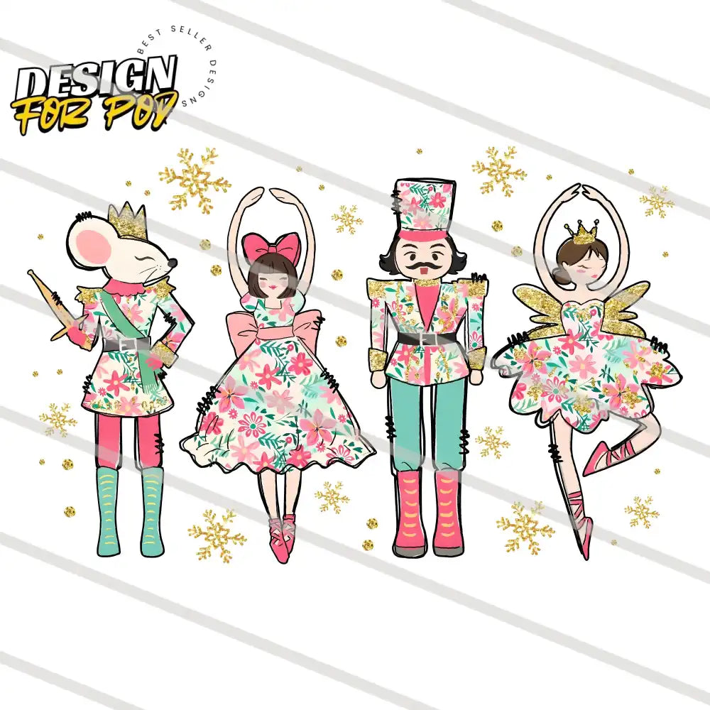 Nutcracker Ballerina Christmas PNG