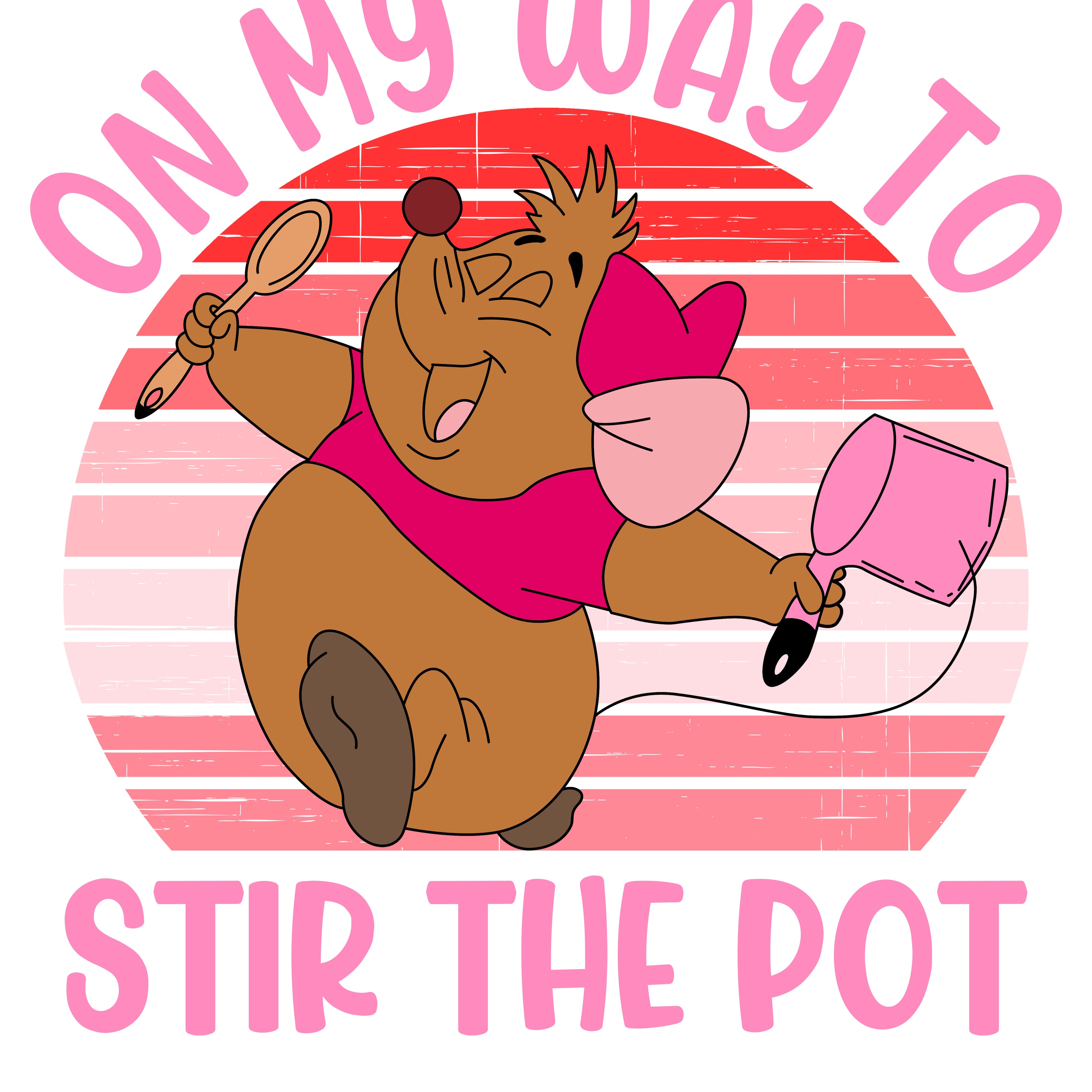 Winnie On My Way To Stir The Pot Valentines PNG