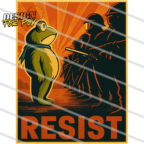 Portland Frog Protest Resist Police Retro PNG