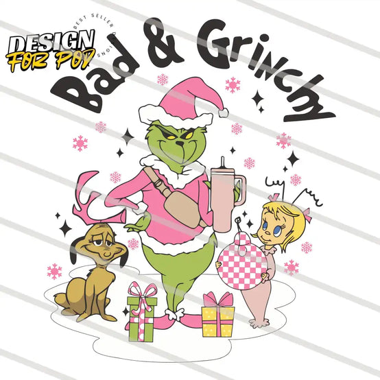 Retro Bad And Grinchy Friends PNG