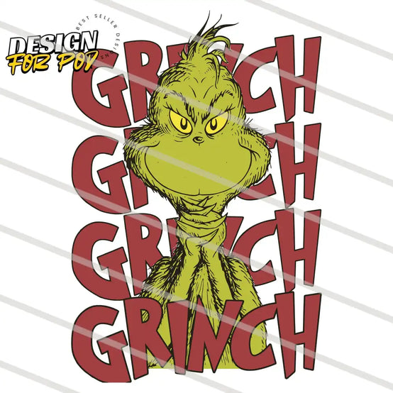 Retro Christmas Characters Grinch PNG