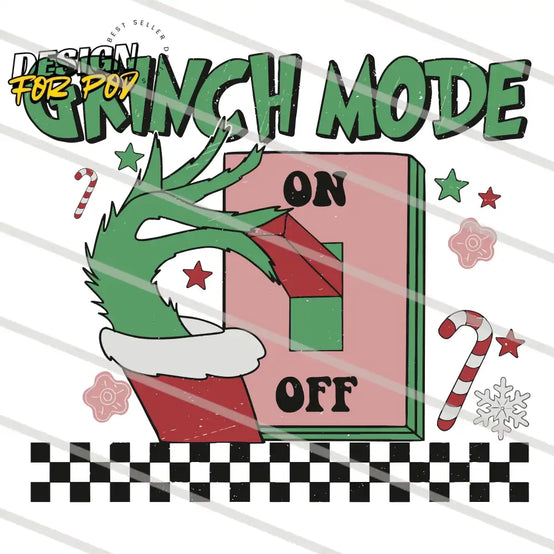 Retro Christmas Grinch Mode PNG