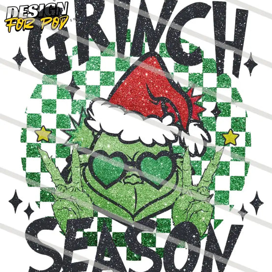 Retro Christmas Grinch Season PNG