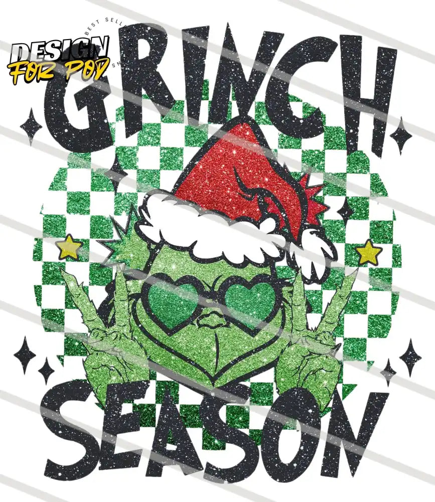 Retro Christmas Grinch Season PNG