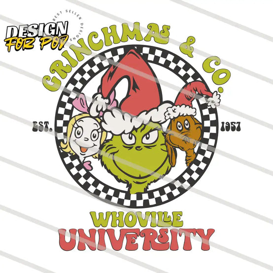 Retro Grinchmas And Co Whoville University PNG