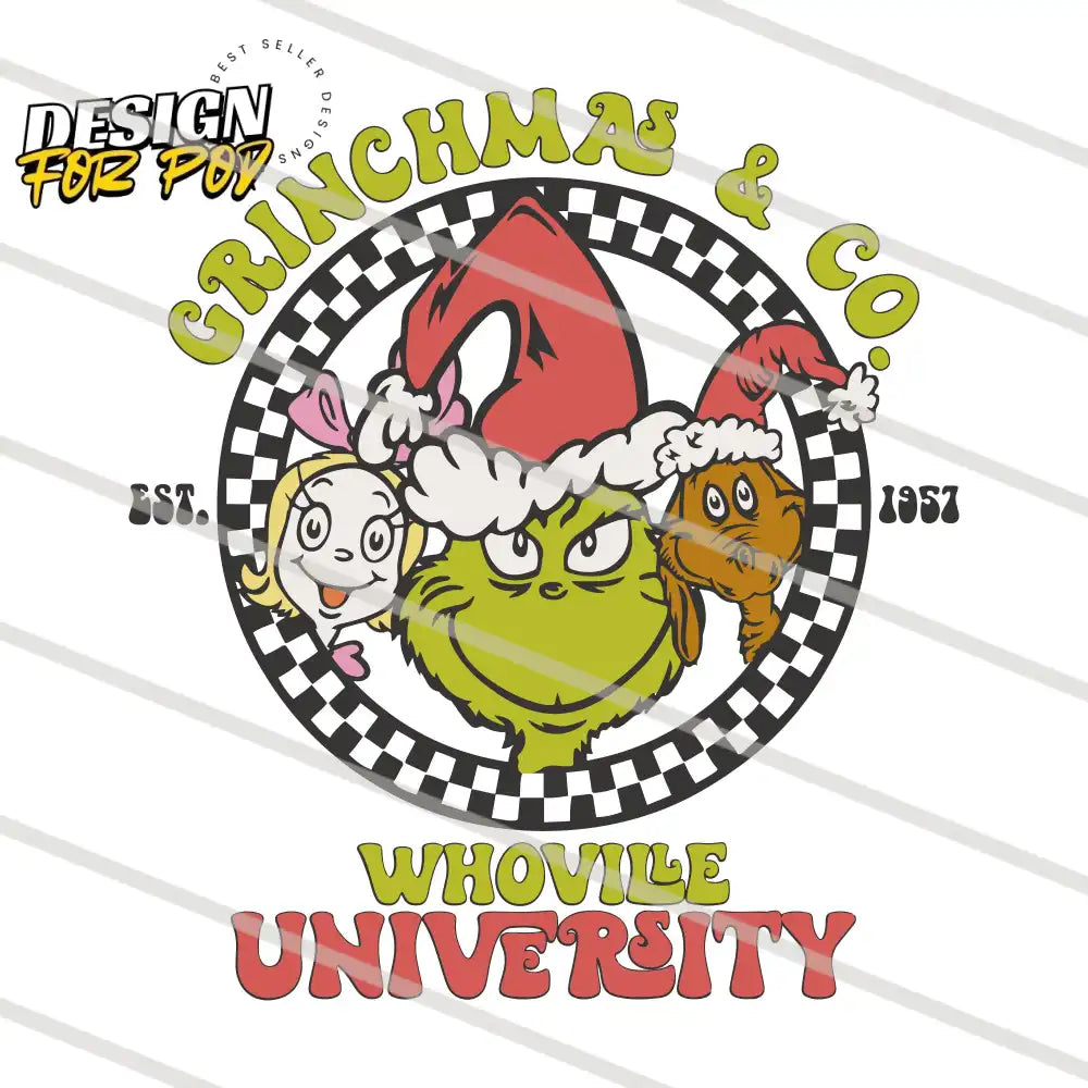 Retro Grinchmas And Co Whoville University PNG