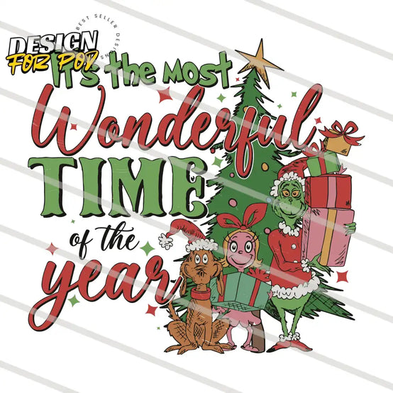 Retro Grinchmas Its The Most Wonderful Time Of The Year PNG