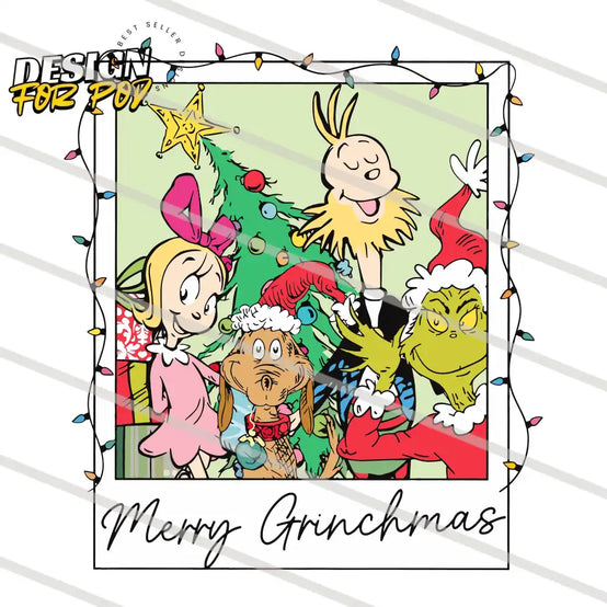 Retro Merry Grinchmas Friends PNG