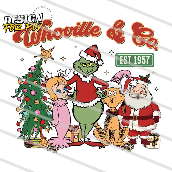 Retro Merry Grinchmas Whoville And Co Est 1957 PNG
