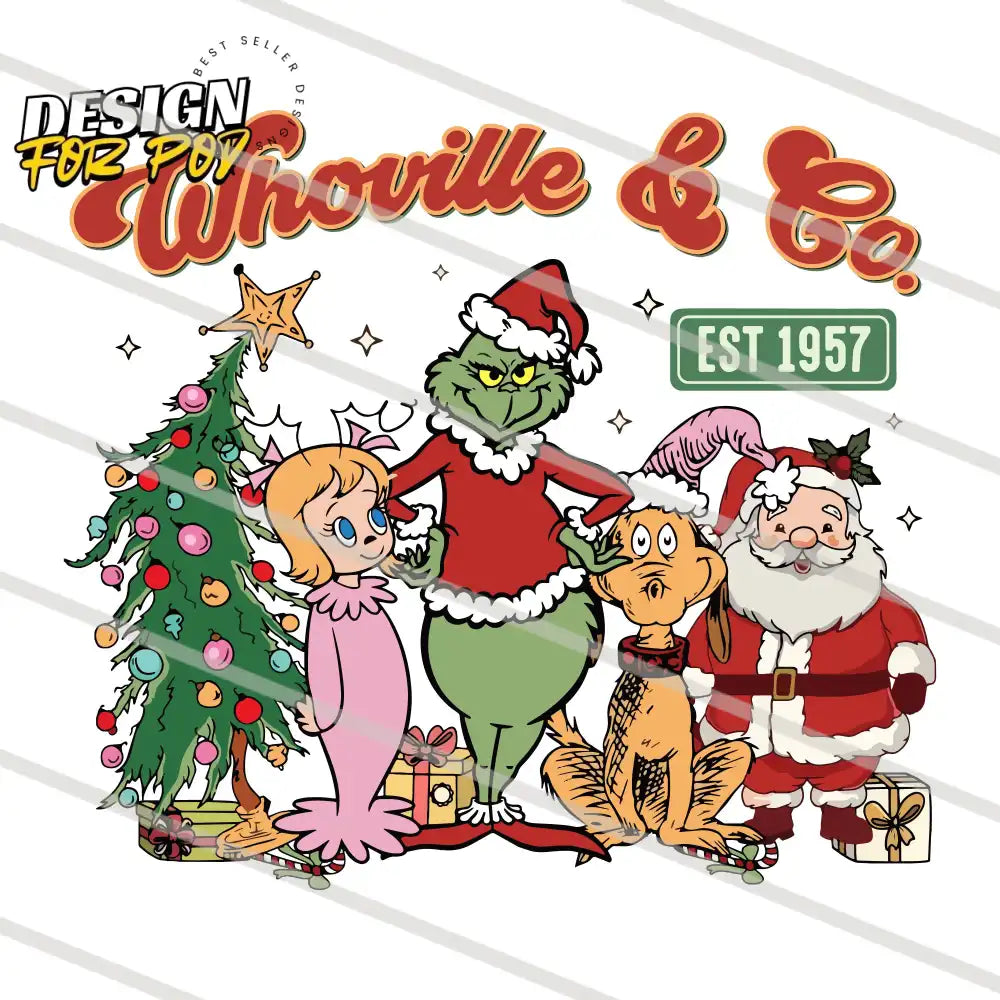 Retro Merry Grinchmas Whoville And Co Est 1957 PNG