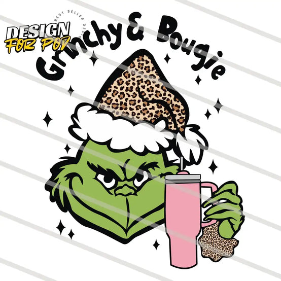 Retro Movie Grinchy And Bougie PNG