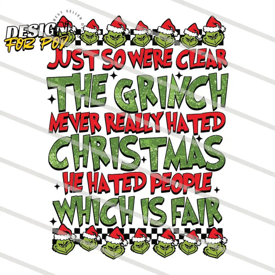 Retro The Grinch Never Really Hated PNG