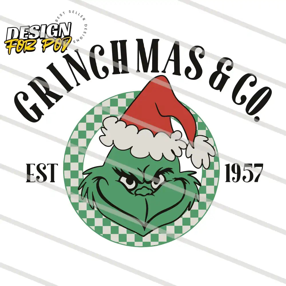 Retro Vintage Grinchmas And Co Est 1957 PNG