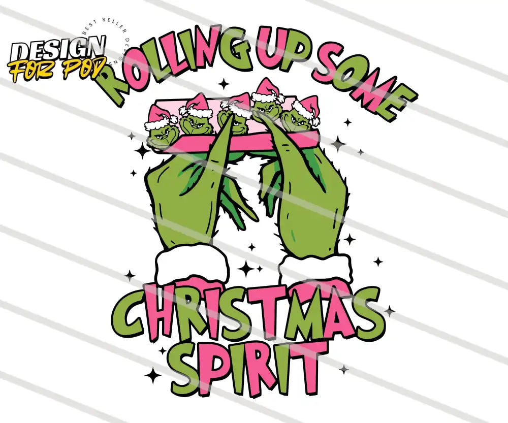 Rolling Up Some Christmas Spirit Pink PNG