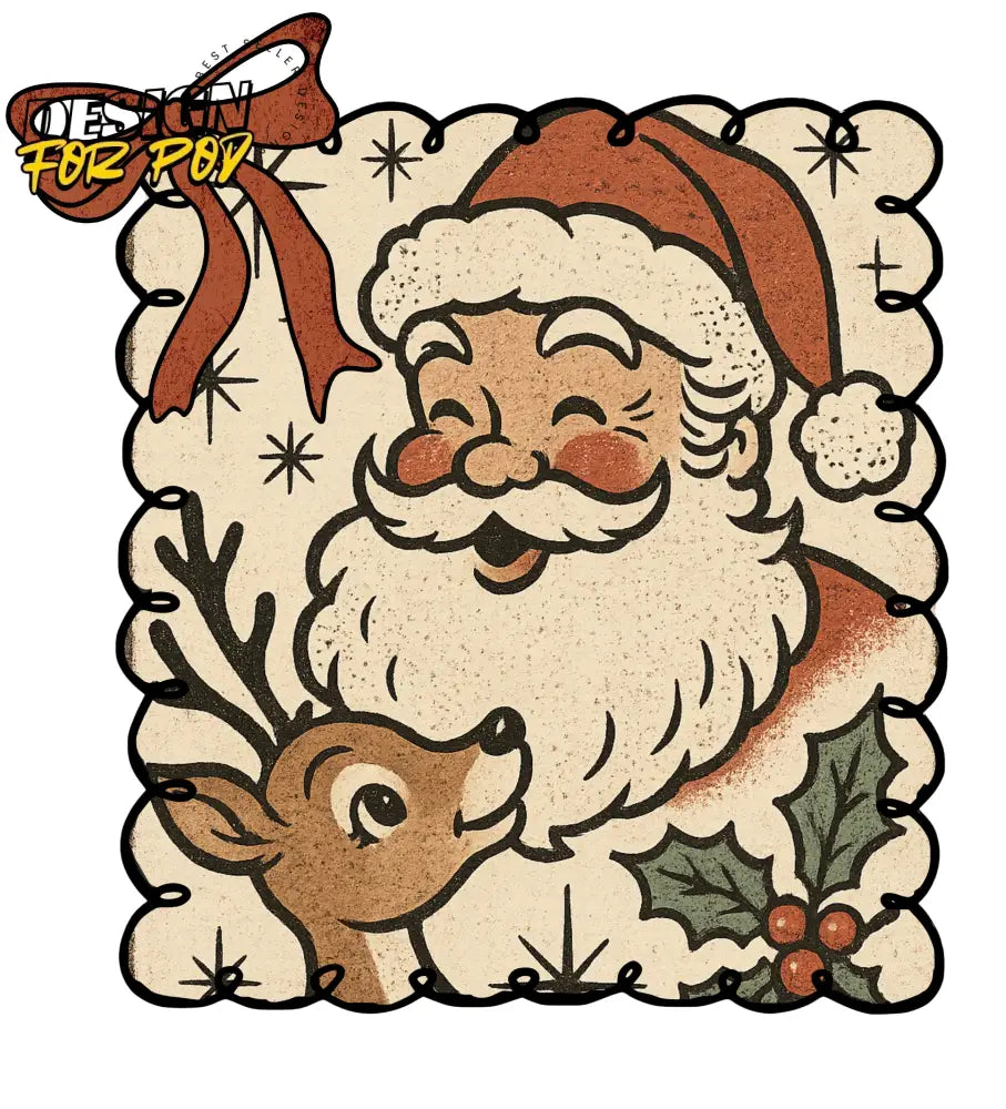 Rustic Santa Christmas PNG
