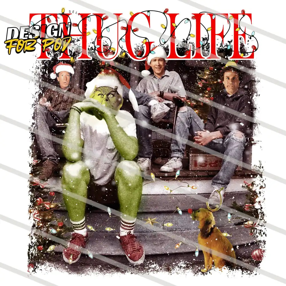 Thug Life Snowy Grinch PNG
