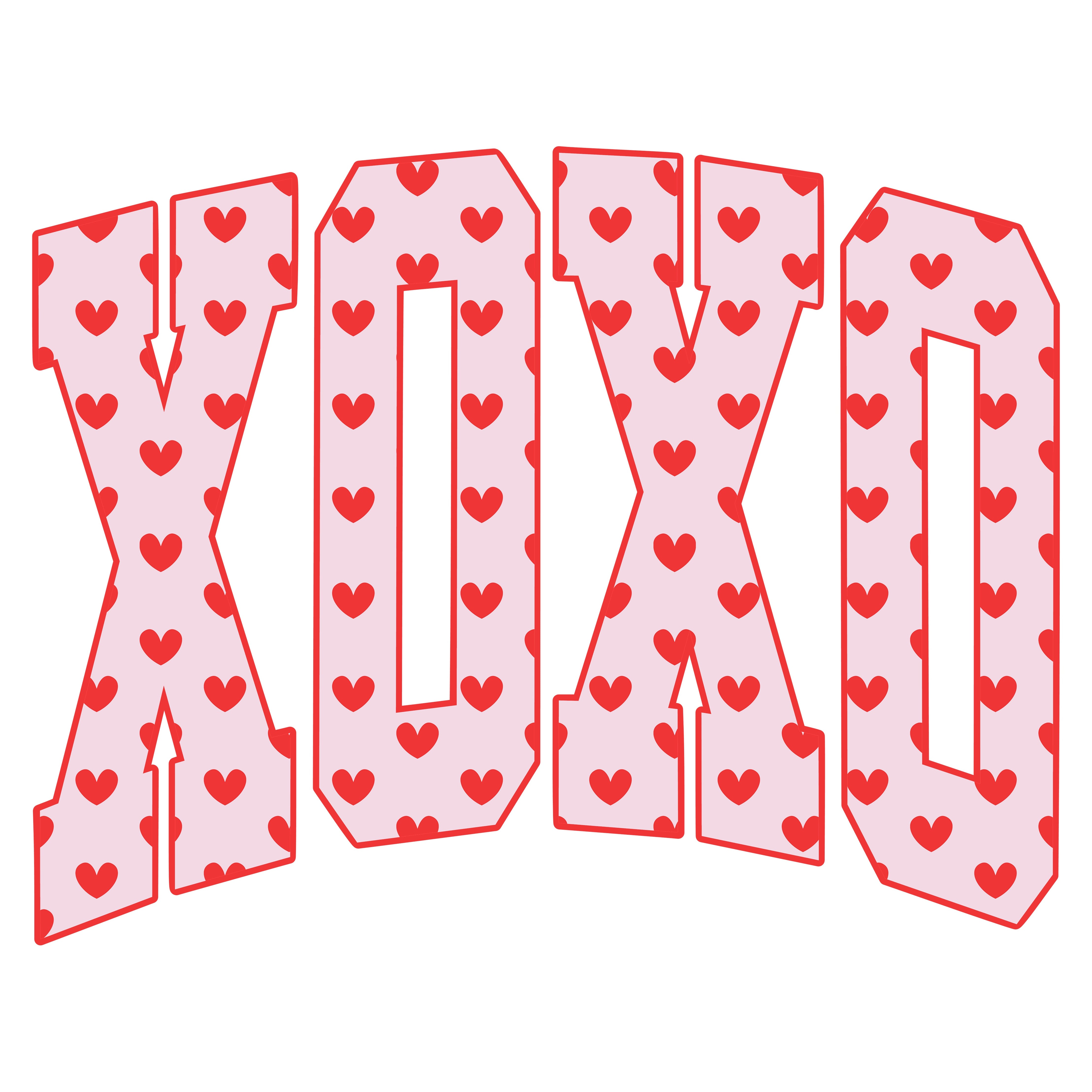 XoXo Hearts Pink Valentine PNG