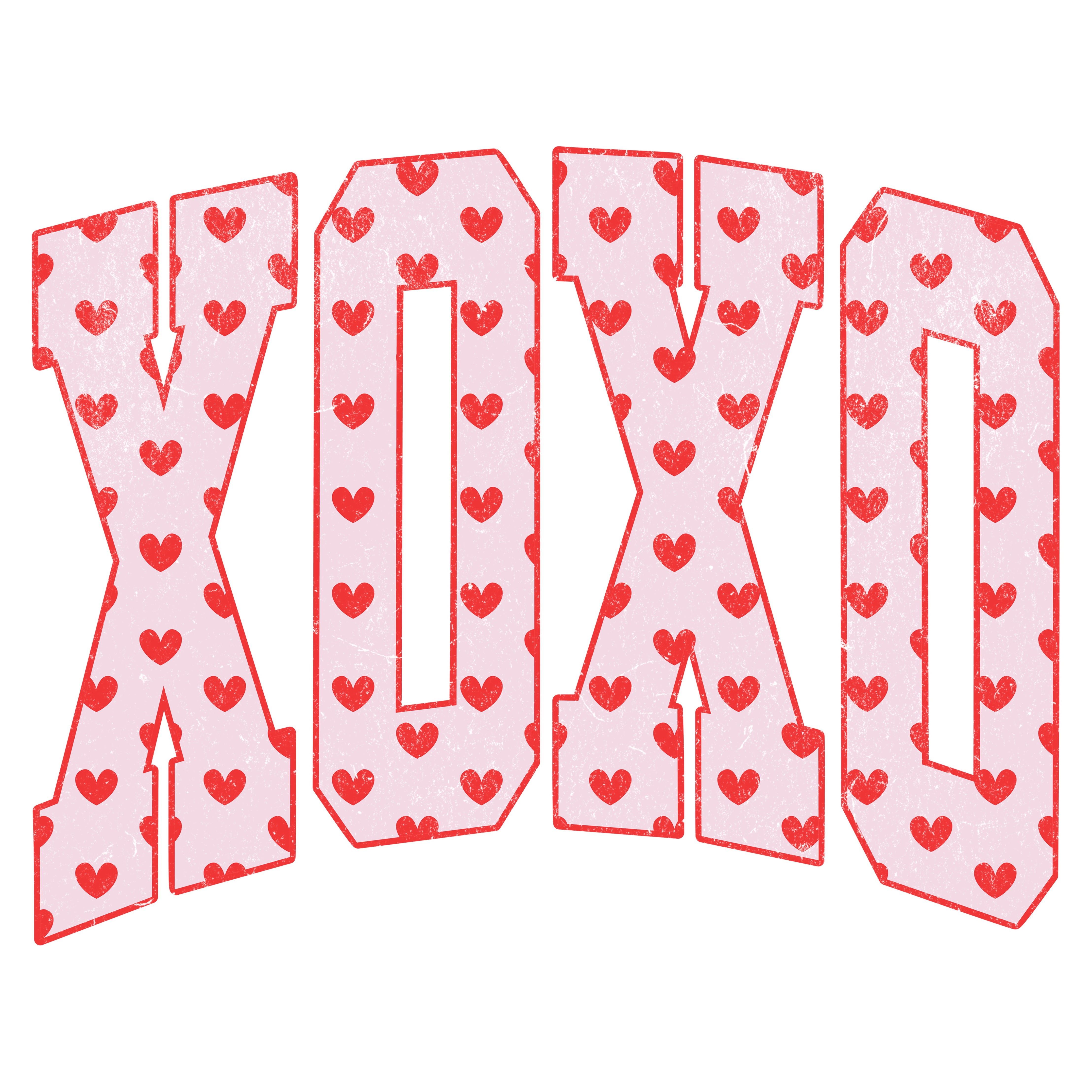 XoXo Hearts Light Pink Valentine PNG